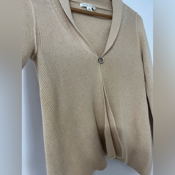 Banana Republic rabbit fur cotton blend flock cardigan beige sweater - Picture 4 of 6